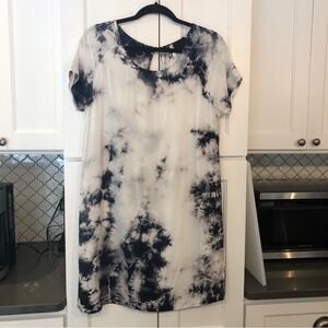 Mono B Black and White Tie Dye Dress